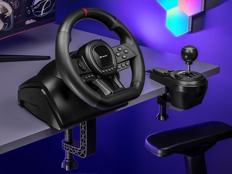 Ігрове кермо Tracer SimRacer 6in1 з педалями та коробкою передач для ПК, PS4, PS3, Xbox TRAJOY47345 фото