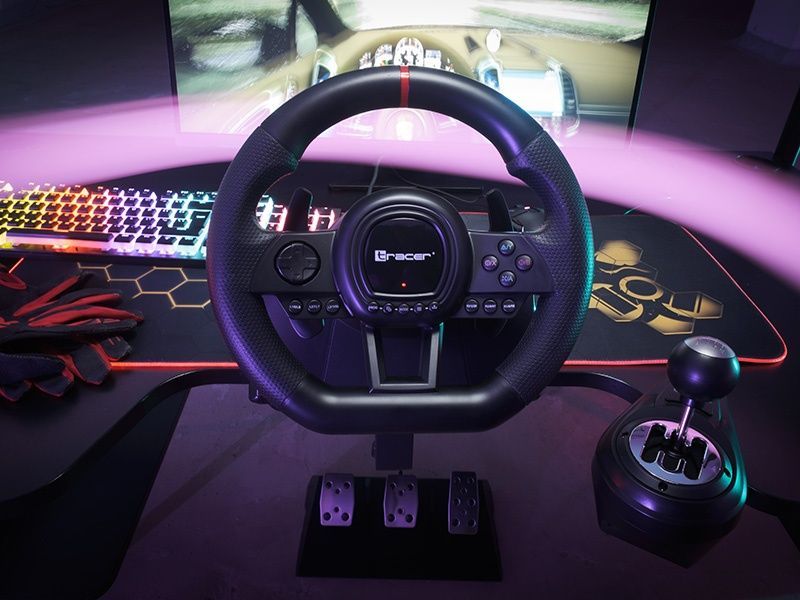 Ігрове кермо Tracer SimRacer 6in1 з педалями та коробкою передач для ПК, PS4, PS3, Xbox TRAJOY47345 фото